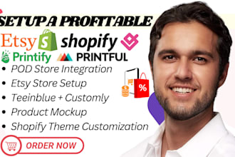 etsy digital products, etsy shopify print on demand store with printify printful