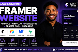 saas startup framer website airtable webflow business site framer cms supabase