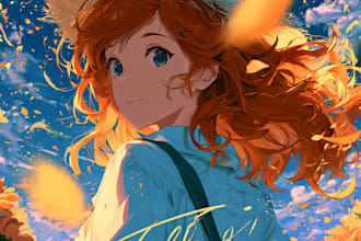 create anime style album cover, music cover