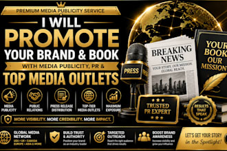 promote your brand and book with media publicity, PR and top media outlets