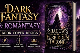 design a dark fantasy or romantasy book cover that sells