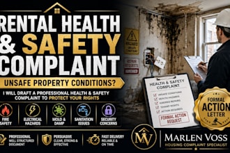 draft a health and safety complaint for unsafe rental property conditions
