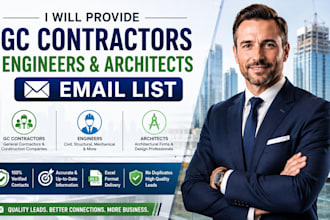 provide gc contractors engineers and architects email list