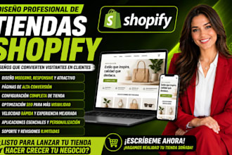 diseño y rediseño de tienda shopify y sitio web de comercio electrónico