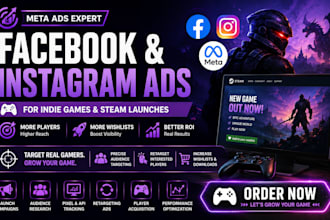 run facebook instagram meta ads for indie game developers and steam game launch