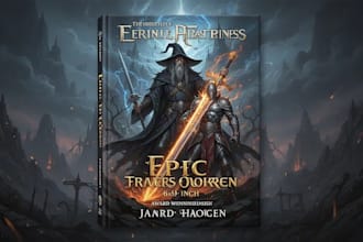 design fantasy series book covers with matching branding and logo