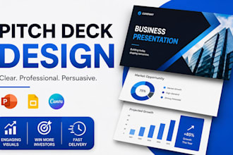 pitch deck, presentation design, investor deck, powerpoint, google slides