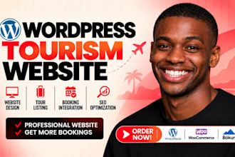 build wordpress tour website, travel agency tourism website, booking website