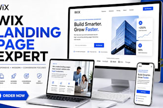 design a wix landing page, coming soon page, or one page website