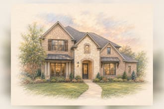 create a custom pastel house portrait from your photo