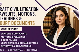 draft civil litigation lawsuits motions pleadings and court documents
