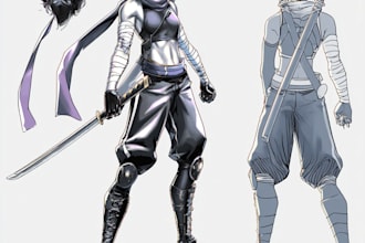 create anime design sheets for original characters