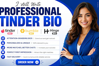 write a professional tinder bio that gets more matches