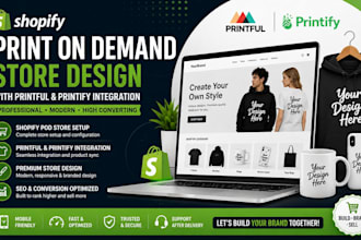 design shopify pod store gelato printful printify and custom products