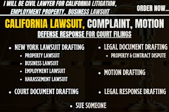 be civil lawyer for california litigation, employment property, business lawsuit