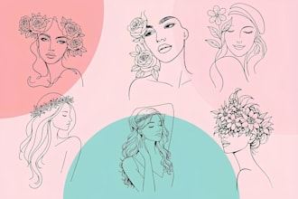 draw one line art, minimalist line art, vector line art illustration