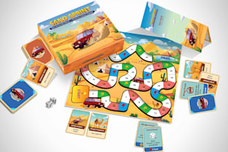 design card game, board game card frame design, card box for cards game art