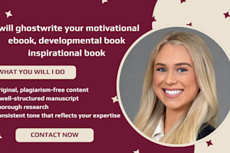 ghostwrite your motivational ebook, developmental book inspirational book