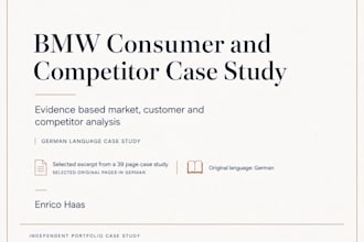 conduct market customer and competitor research with recommendations