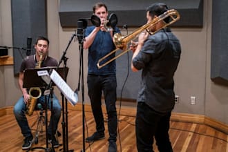 record brass horn section saxophone trumpet trombone and flugelhorn