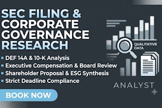 analyze sec filings, corporate governance, and qualitative financial research