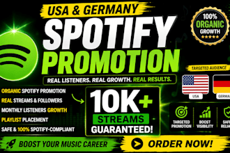 do USA spotify music promotion german spotify promotion