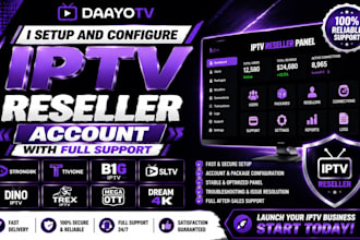 setup reseller panel strong8k,tivione b1g,sltv, dino, trex, ott, trex,dream4k