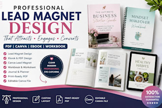 design lead magnet, PDF guide, wookbook, canva ebook, canva lead magnet