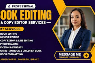 be book editing, memoir and copy editor, proofreading, fantasy christian book