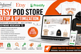 do etsy pod store setup listing seo printify expert keyword research products