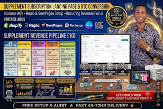 design dtc supplement subscription landing page  replo gempage supplement store