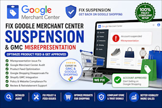 fix google merchant center suspension gmc misrepresentation gogle shopping feed