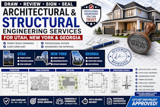 draw review sign seal architectural structural engineering for utah, new york ga