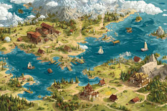 draw vector map or isometric map in illustrator
