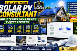 be your solar pv consultant with 3d designs, solar permits, pvsyst reports