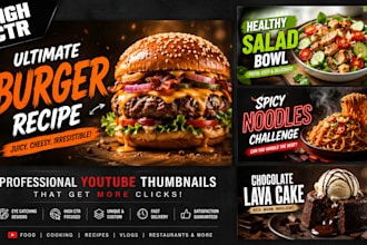 create viral ctr restaurant food recipe and cooking youtube thumbnails