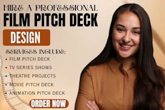 design cinematic pitch decks for films, theatre, TV series and animation