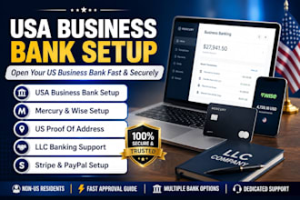 create USA business bank account for llc with mercury and wise bank