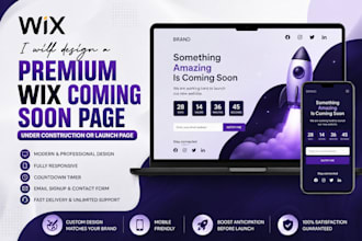 design a premium wix under construction or coming soon page