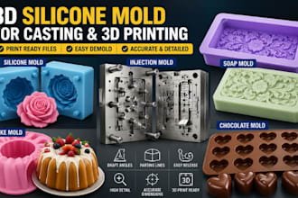 create silicone mold injection mold design plastic mold stl file for 3d printing