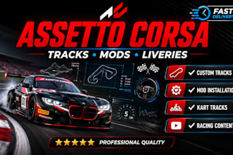 create custom assetto corsa tracks, mods, kart tracks and racing content