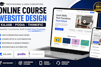 do online course website sales page kajabi website podia