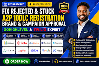 fix rejected a2p 10dlc registration stuck brand campaign gohighlevel twilio