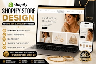 build shopify store for fashion and jewelry business