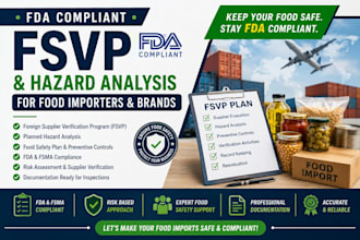 write fda compliant fsvp, planned hazard analysis for food importers and brands