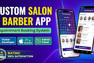 develop a custom salon app, barber app, and beauty spa booking app in flutter