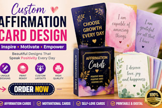 design custom printable affirmation cards motivational cards etsy greeting cards
