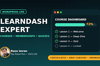 build a learndash lms course or membership website