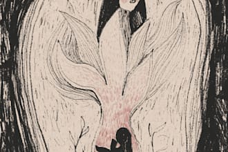 create dark female myth fairytale illustration