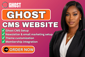 design ghost website, customize theme, develop ghost cms site ghost cms blog